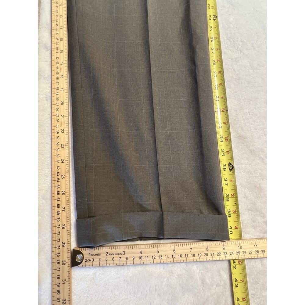 Vtg Hart Schaffner Marx 42R 34x29 Taupe Brown Plaid Classic Suit Viracle - Picture 16 of 16